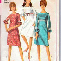 Simplicity 6441 Ladies MOD Dress Empire Waist Vintage 1960's Sewing Pattern - VintageStitching - Vintage Sewing Patterns
