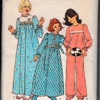 Simplicity 6690 Girls Nightgown Robe Pajamas Vintage 1970's Sewing Pattern - VintageStitching - Vintage Sewing Patterns