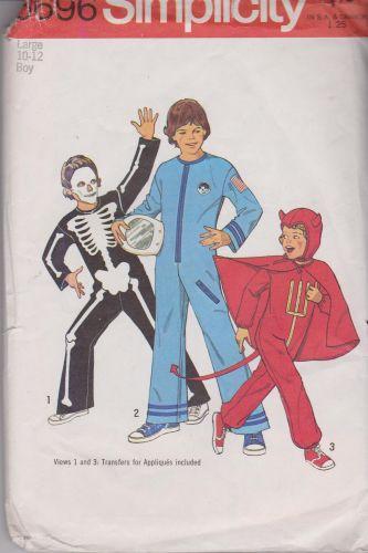 Simplicity 6696 Boys Skeleton Astronaut Devil Halloween Costume Vintage Pattern - VintageStitching - Vintage Sewing Patterns