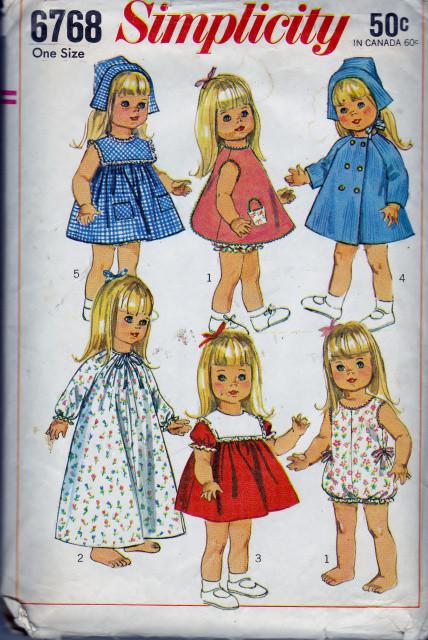 Pinafore & Dress 18 Inch Doll Sewing Pattern Vintage -   American girl  patterns, 18 inch doll clothes pattern, Doll sewing patterns
