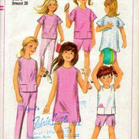 Simplicity 6952 Girls Pants Shorts Dress Top Vintage Sewing Pattern - VintageStitching - Vintage Sewing Patterns