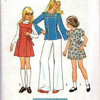Simplicity 7035 Girls Jumper Short Dress Top Vintage 1970's Sewing Pattern - VintageStitching - Vintage Sewing Patterns
