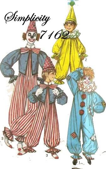 Simplicity 7162 Vintage 1970's Sewing Pattern Clown Costume Adult - VintageStitching - Vintage Sewing Patterns