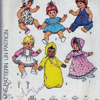 Simplicity 7208 Doll Clothes Pattern Ginny Baby Powder Puff Vintage 1970's Sewing Pattern - VintageStitching - Vintage Sewing Patterns