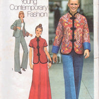 Simplicity 7224 Ladies Jacket Skirt Pants Vintage 1970's Sewing Pattern Young Contemporary Fashion - VintageStitching - Vintage Sewing Patterns