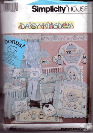 Simplicity 7255 Baby Crib Quilt Bumper Pad Dust Ruffle Towel Daisy Kingdom - VintageStitching - Vintage Sewing Patterns