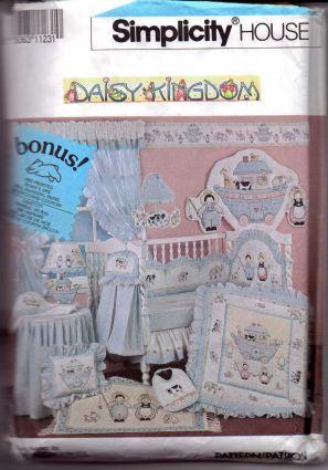 Simplicity 7255 Baby Crib Quilt Bumper Pad Dust Ruffle Towel Daisy Kingdom - VintageStitching - Vintage Sewing Patterns