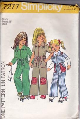 Simplicity 7277 Childs Play Jumpsuit Vintage 1970's Sewing Pattern - VintageStitching - Vintage Sewing Patterns