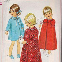 Simplicity 7375 Toddler Short or Long Robe Nightgown Vintage Pattern - VintageStitching - Vintage Sewing Patterns