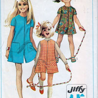 Simplicity 7406 Vintage 1960's Sewing Pattern Girls Pant Dress Jumper Jiffy - VintageStitching - Vintage Sewing Patterns