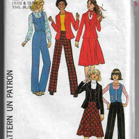 Simplicity 7721 Teen Jacket Skirt Pants Vest Vintage Sewing Pattern 1970s - VintageStitching - Vintage Sewing Patterns