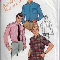 Simplicity 7745 Mens Shirt Vintage Sewing Patterns 1960s size 14 - VintageStitching - Vintage Sewing Patterns