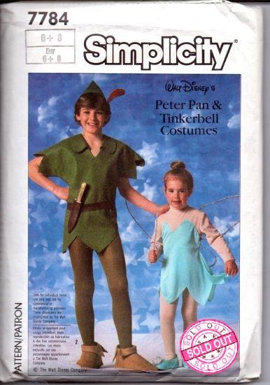 Simplicity 7784 Children Peter Pan Tinkerbell Costume Pattern Disney - VintageStitching - Vintage Sewing Patterns