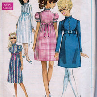 Simplicity 7792 Ladies Dress Empire Waist Mini Midi Vintage 1960's Sewing Pattern - VintageStitching - Vintage Sewing Patterns