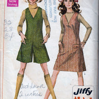 Simplicity 7821 Ladies Jiffy Jumper Dress Mini Pant Jumper Vintage 1960's Pattern - VintageStitching - Vintage Sewing Patterns