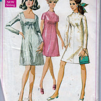 Simplicity 7898 Ladies A-line Dress Scallop Neck Vintage 1960's Sewing Pattern - VintageStitching - Vintage Sewing Patterns
