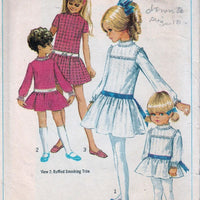Simplicity 7921 Vintage 1960's Sewing Pattern Girls Dress Drop Waist Ribbon Belt - VintageStitching - Vintage Sewing Patterns