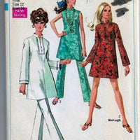 Simplicity 7994 Vintage Sewing Pattern 1960s Ladies Mini Dress Bell Bottom Pants - VintageStitching - Vintage Sewing Patterns