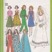 Simplicity 8281 Vintage Barbie Doll Clothing Pattern Wardrobe 1970's - VintageStitching - Vintage Sewing Patterns