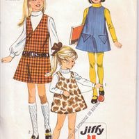 Simplicity 8372 Little Girls Jumper Dress Vintage 1960's Sewing Pattern Jiffy Size 8 Breast 27 - VintageStitching - Vintage Sewing Patterns