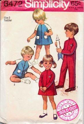 Simplicity 8472 Toddlers Dress Jumpsuit Vintage 1960's Sewing Pattern - VintageStitching - Vintage Sewing Patterns