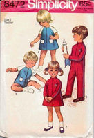 
              Simplicity 8472 Toddlers Dress Jumpsuit Vintage 1960's Sewing Pattern - VintageStitching - Vintage Sewing Patterns
            