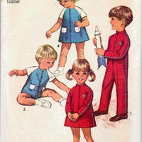 Simplicity 8472 Toddlers Dress Jumpsuit Vintage 1960's Sewing Pattern - VintageStitching - Vintage Sewing Patterns