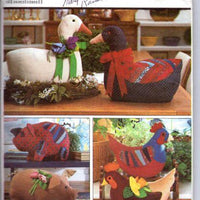 Simplicity 8538 Stuffed Animals Christmas Goose Pig Sewing Craft Pattern - VintageStitching - Vintage Sewing Patterns