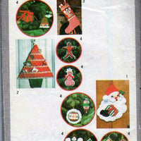 Simplicity 8721 Christmas Ornaments Decoration Crafts Vintage 1970's Pattern - VintageStitching - Vintage Sewing Patterns
