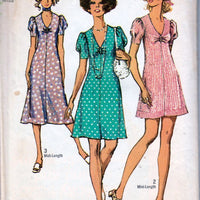 Simplicity 8826 Ladies Mini Midi Dress Vintage Sewing Pattern 1970's - VintageStitching - Vintage Sewing Patterns