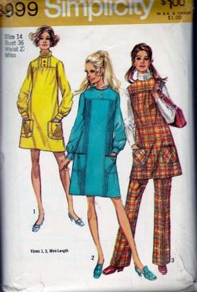 Simplicity 8999 Maternity Dress Jumper Pants Vintage Sewing Pattern - VintageStitching - Vintage Sewing Patterns