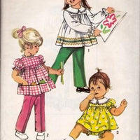 Simplicity 9090 Toddlers Top Pants Bloomers Vintage Sewing Pattern - VintageStitching - Vintage Sewing Patterns