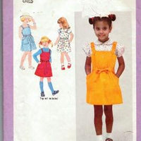 Simplicity 9091 Toddler Jumper Sundress Blouse Vintage Sewing Pattern - VintageStitching - Vintage Sewing Patterns