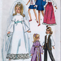 Simplicity 9097 Vintage 1970's Craft Sewing Pattern Barbie Doll Clothing - VintageStitching - Vintage Sewing Patterns