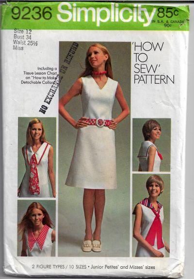 Simplicity 9236 Ladies Sailor Dress Basic Vintage Sewing Pattern 1970s - VintageStitching - Vintage Sewing Patterns