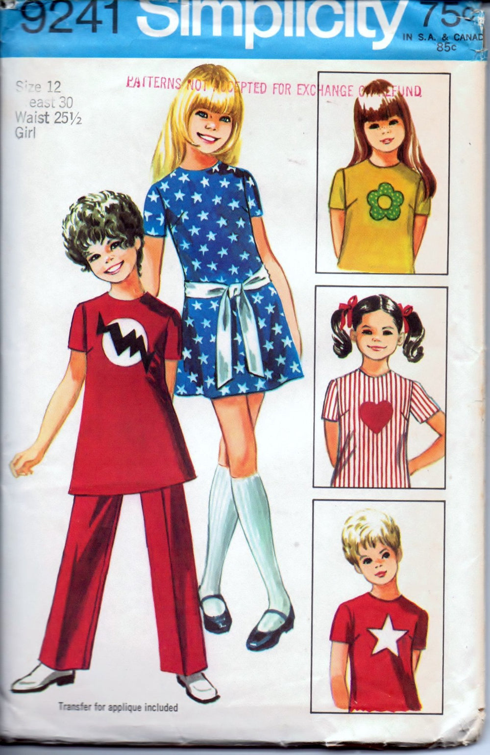 Simplicity 9241 Girls' Mini Dress and Pants Vintage 1970's Sewing Pattern - VintageStitching - Vintage Sewing Patterns
