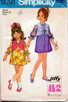 Simplicity 9291 Little Girls Party Dress Bolero Vintage Sewing Pattern - VintageStitching - Vintage Sewing Patterns