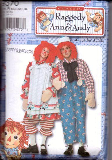 Simplicity 9370 Raggedy Ann Andy Costume Pattern Adult Size Uncut - VintageStitching - Vintage Sewing Patterns