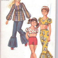 Simplicity 9439 Girls Pants Top Blouse Vintage 1970's Sewing Pattern - VintageStitching - Vintage Sewing Patterns