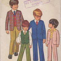 Simplicity 9651 Boys Jacket Pants Reversible Vest Vintage Sewing Pattern - VintageStitching - Vintage Sewing Patterns