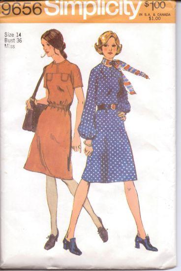 Simplicity 9656 Ladies Dress Vintage 1970's Sewing Pattern Uncut - VintageStitching - Vintage Sewing Patterns