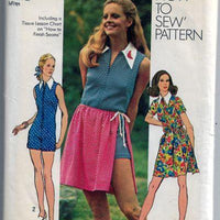 Simplicity 9882 Short Jumpsuit Romper Hot Pants Wrap Skirt Vintage Pattern 1970s - VintageStitching - Vintage Sewing Patterns