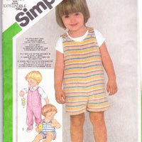 Simplicity 9937 Vintage Sewing Pattern Toddler Overalls - VintageStitching - Vintage Sewing Patterns