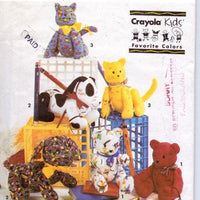Simplicity Crafts 7552 Crayola Autograph Hound Cat Bear Sewing Pattern - VintageStitching - Vintage Sewing Patterns