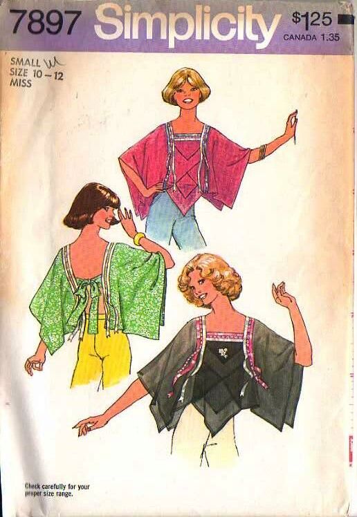 Simplicity  7897 Tops vintage sewing pattern 1970s