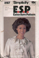 
              simplicity 8187 ruffled blouse vintage pattern 1970s
            
