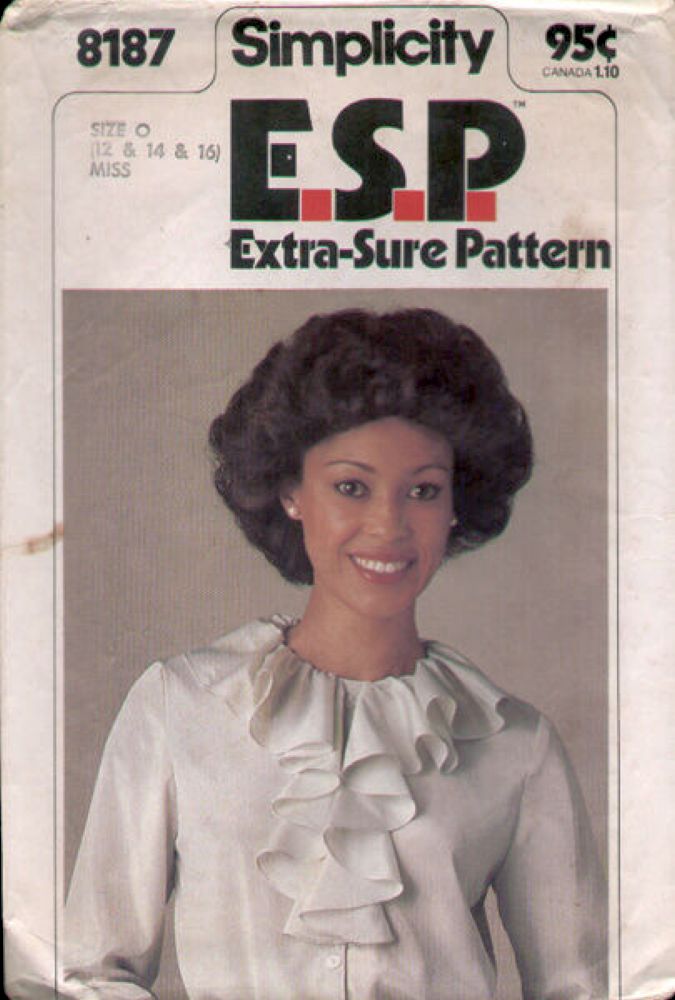 simplicity 8187 ruffled blouse vintage pattern 1970s