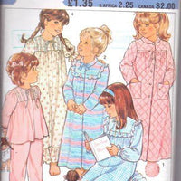 Style 3732 Girls Pajamas Dressing Night Gown Vintage Sewing Pattern - VintageStitching - Vintage Sewing Patterns