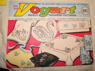 Vintage Transfer Pattern Graceful Swans Vogart 693 1950's - VintageStitching - Vintage Sewing Patterns