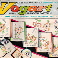 Vogart 678 Happy Fruit Kitchen Dinette Transfer Pattern Vintage Craft - VintageStitching - Vintage Sewing Patterns